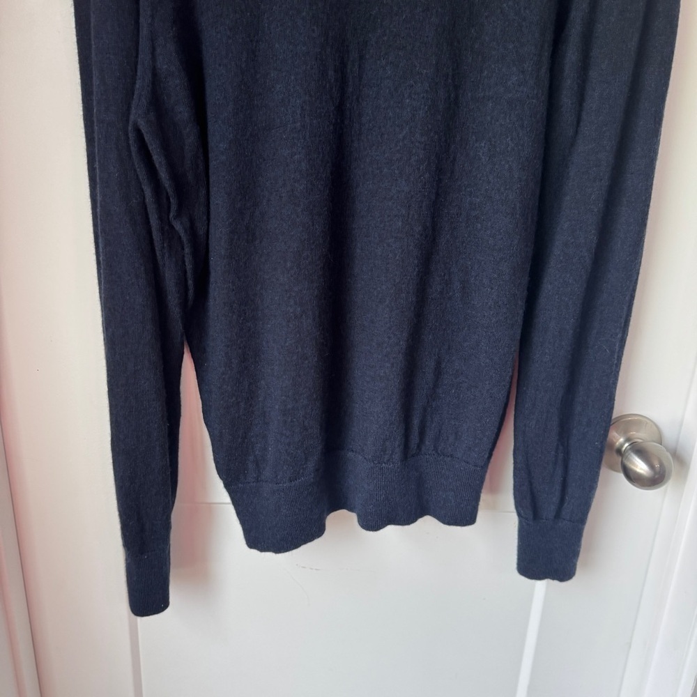 UNTUCKit Belguardo 100% Extra Fine Merino Wool Men's Sweater 1/4 Zip Navy Blue L - Picture 7 of 9